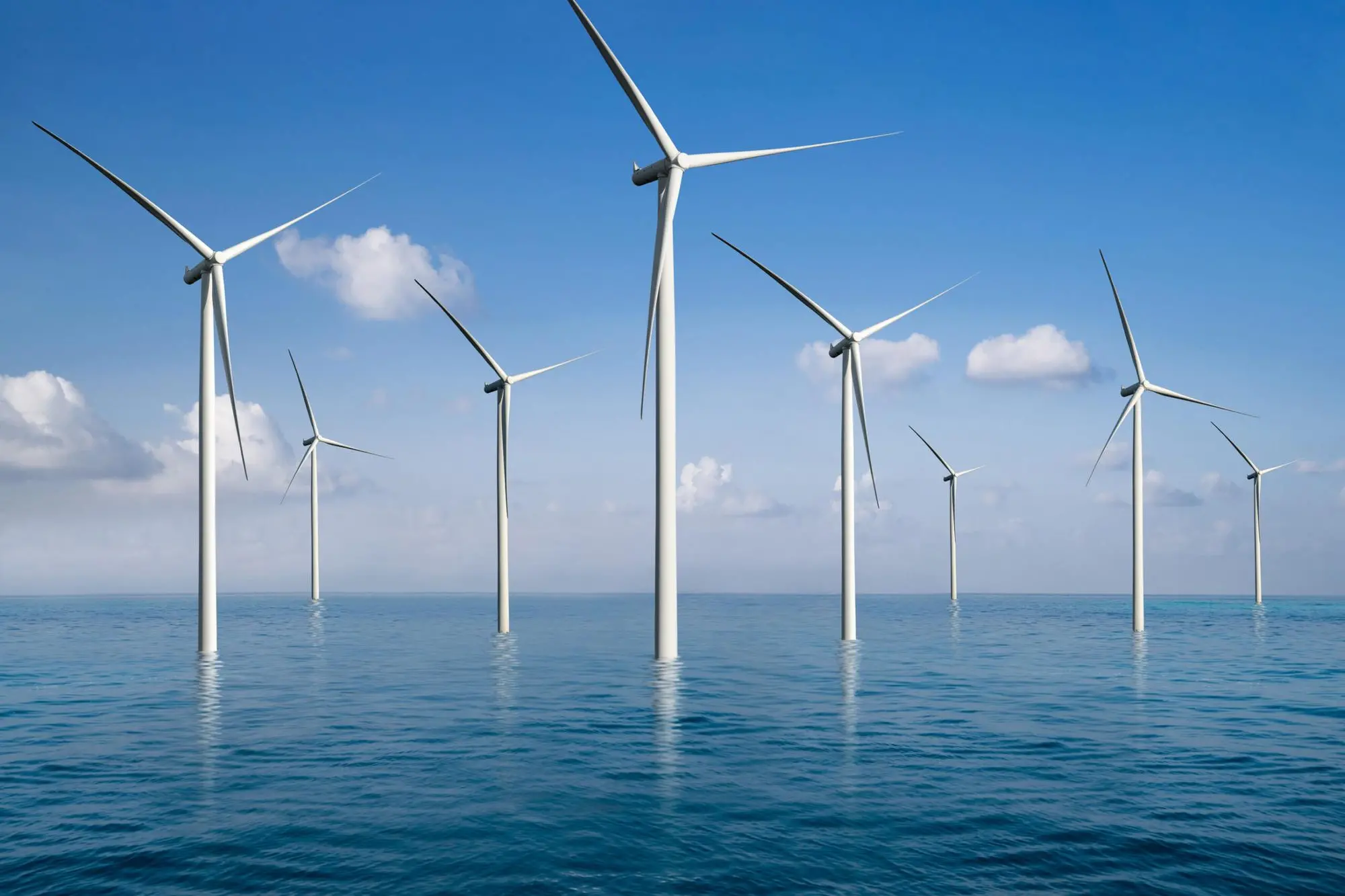Pale eoliche in mare (Archivio Unione Sarda)