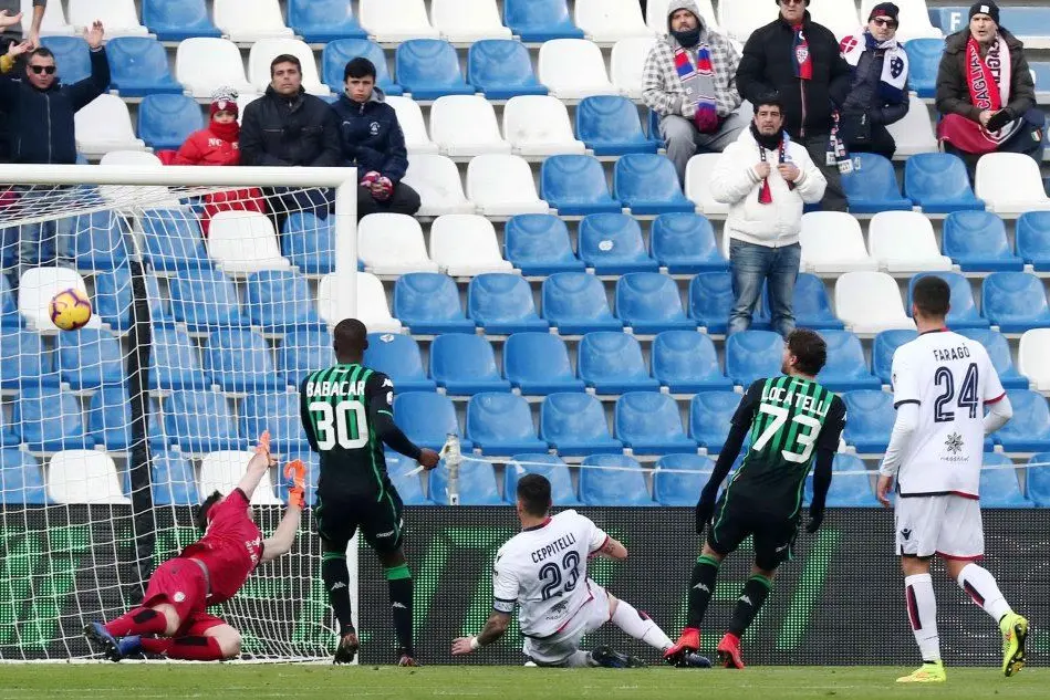 Il primo gol contro il Cagliari (Ansa)