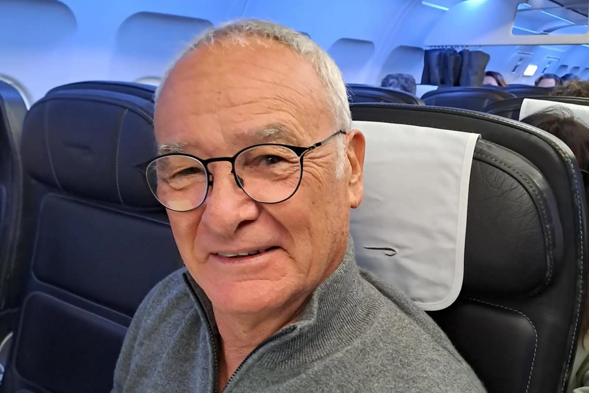 Claudio Ranieri di ritorno a Roma da Londra (Ansa)