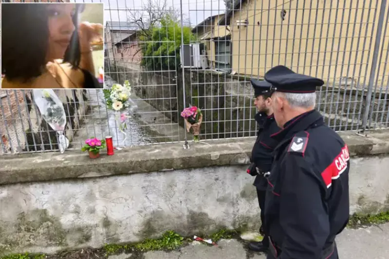 Gli inquirenti sul posto, nel riquadro Zoe Trinchero (Ansa)