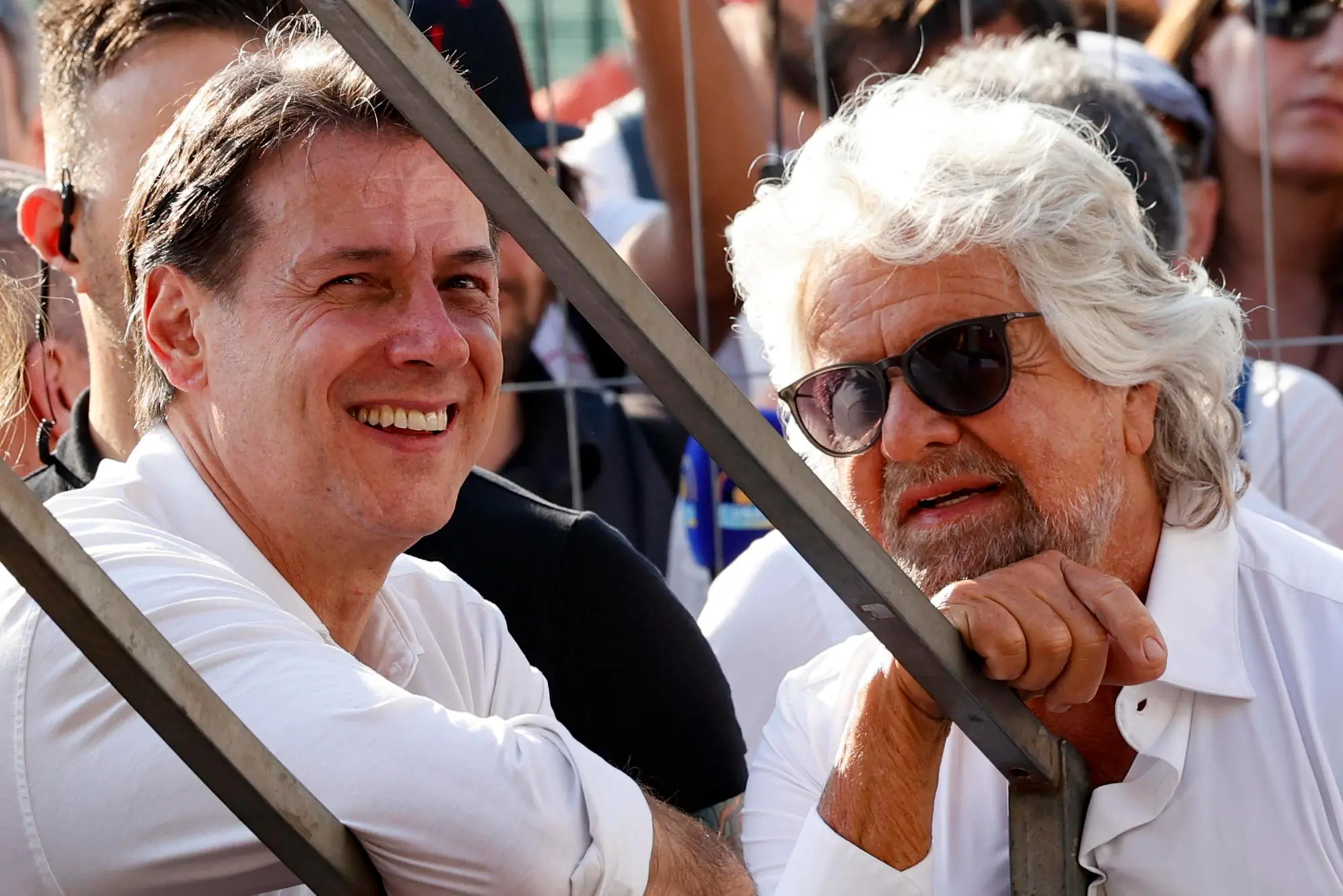 Beppe Grillo e Giuseppe Conte (Ansa)