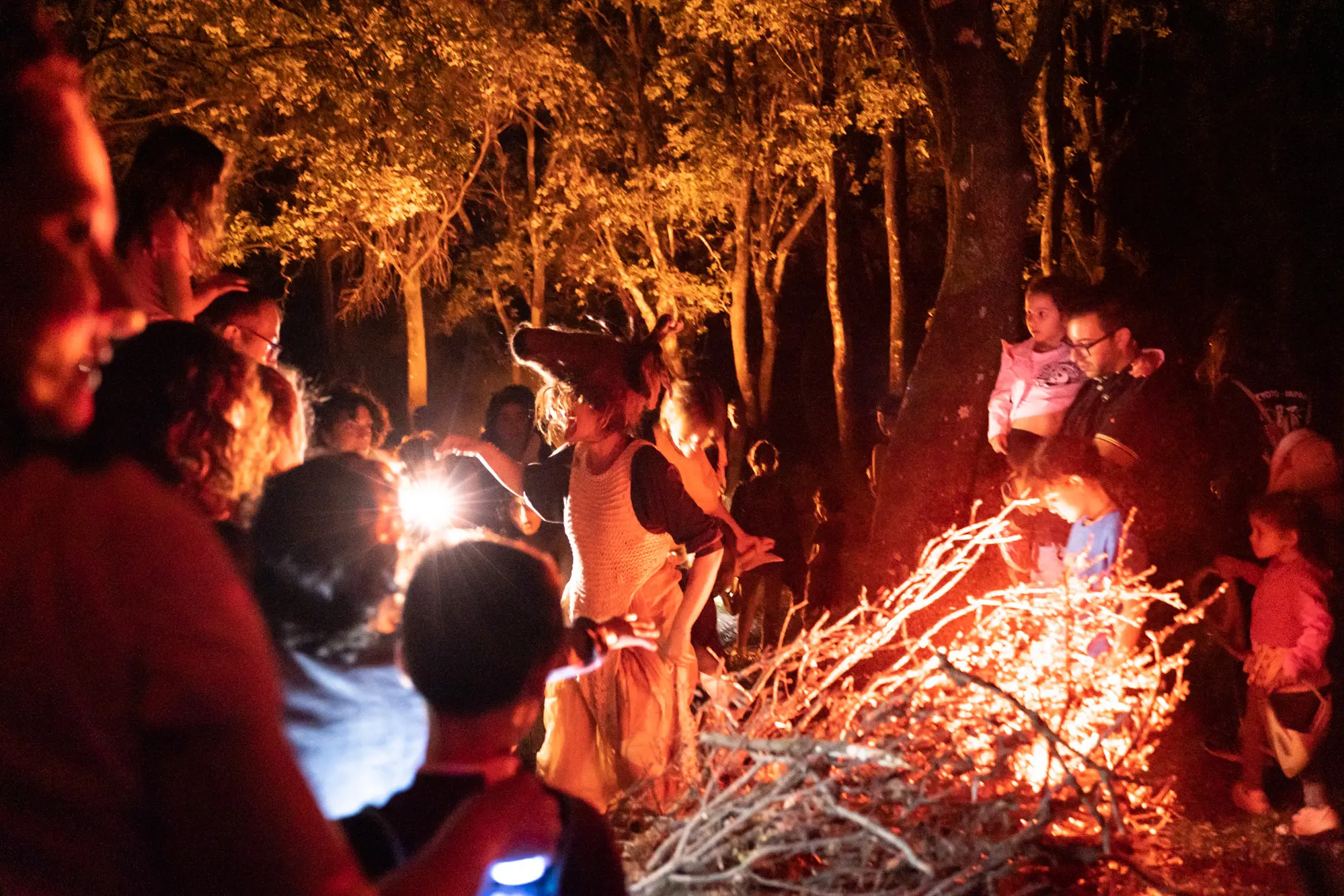 Uno spettacolo notturno nel festival Ridda Selvaggia (foto Giulia Camba)