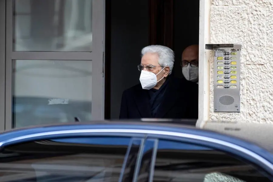 Re-elected Italian President Sergio Mattarella leaves his home in Rome, Italy, 30 January 2022. ANSA/MASSIMO PERCOSSI