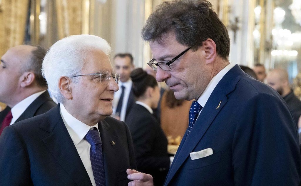 Il presidente della Repubblica con il Sottosegretario alla Presidenza del Consiglio Giancarlo Giorgetti