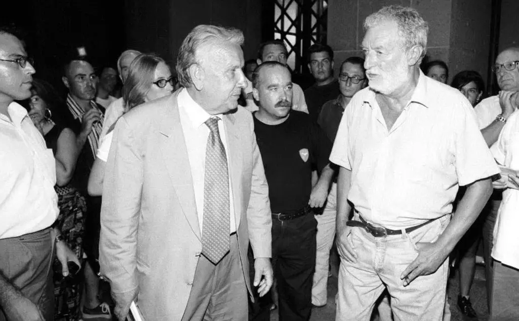 Il giudice di sorveglianza di Cagliari Alberto Rilla, l'avvocato Luigi Concas e Francesco Pintus