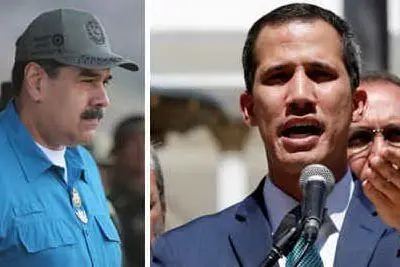 Da sinistra: Nicolas Maduro e Juan Guaidò (Ansa)