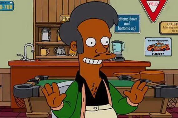 Il personaggio Apu in un frame de "I Simpson"