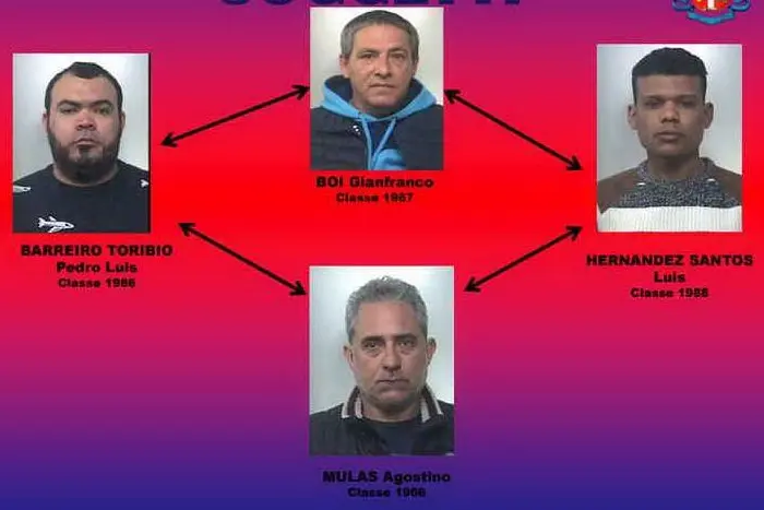 Le quattro persone arrestate dai Carabinieri di Isili