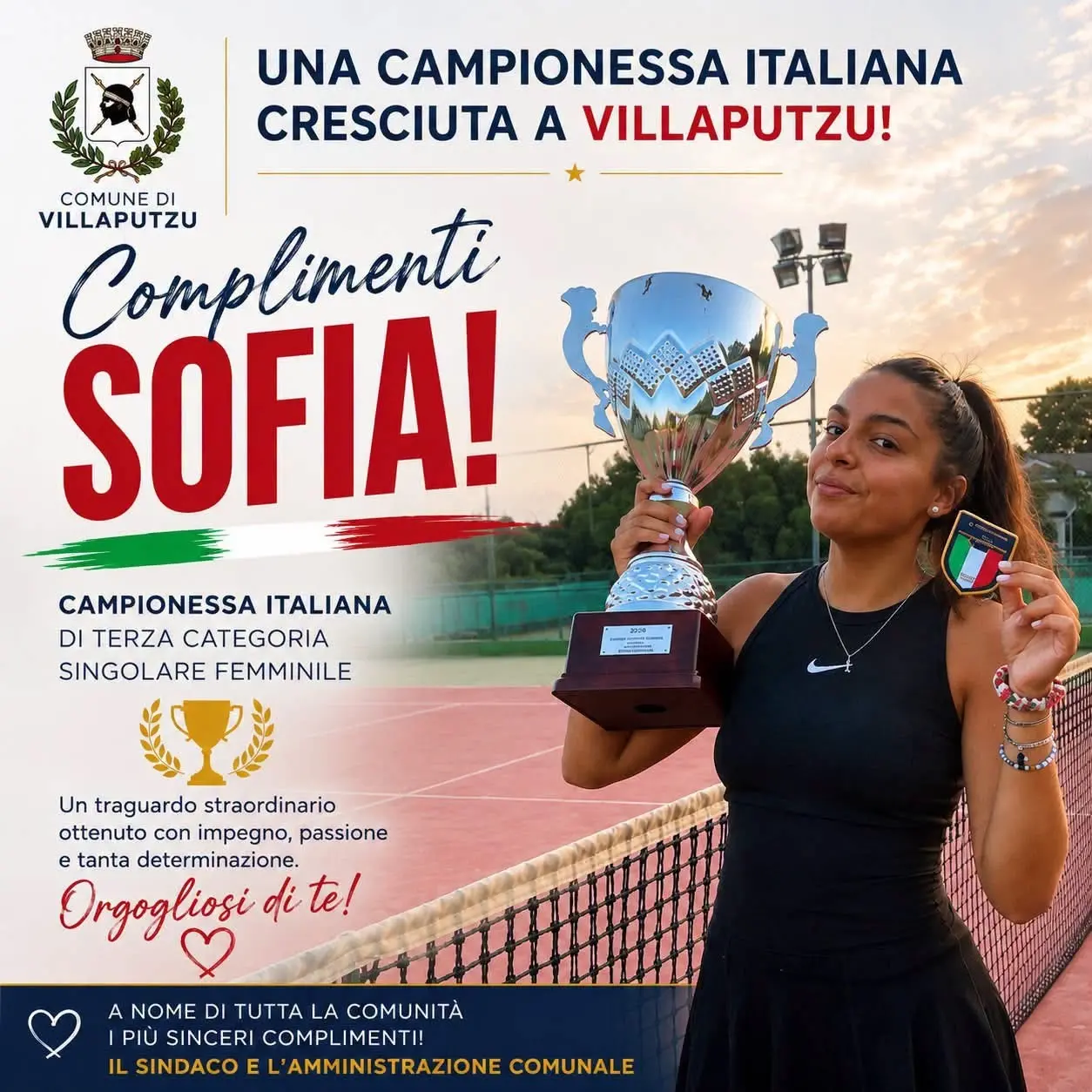 Sofia Corona is the new Italian third-category tennis champion