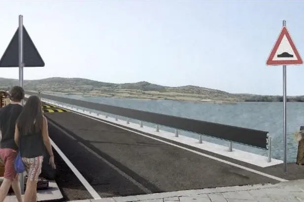 Un render di come sarà il nuovo ponte di Marceddì