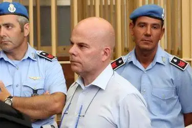 Renzo Brundu in tribunale. Foto Giuseppe Ungari