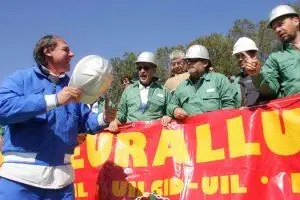 La protesta degli operai: foto d'archivio