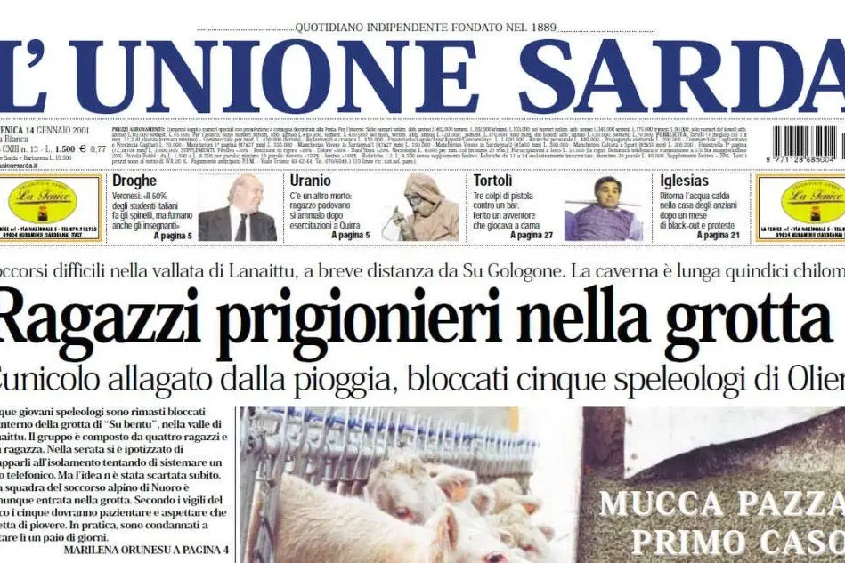 #AccaddeOggi:il 14 gennaio 2001 cinque ragazzi rimangono prigionieri in una grotta
