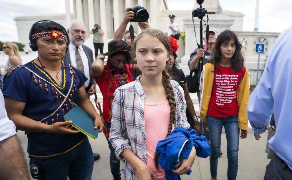 Greta Thunberg a Washington (Le foto sono dell'Ansa)