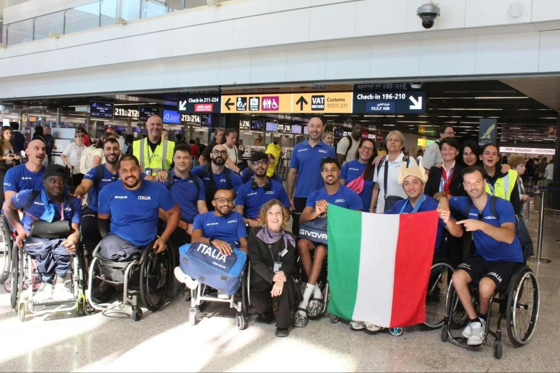 La nazionale di basket in carrozzina (foto Ansa)