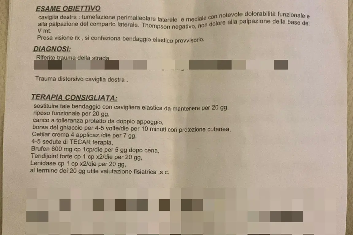 Il referto di Maria Teresa Cotza