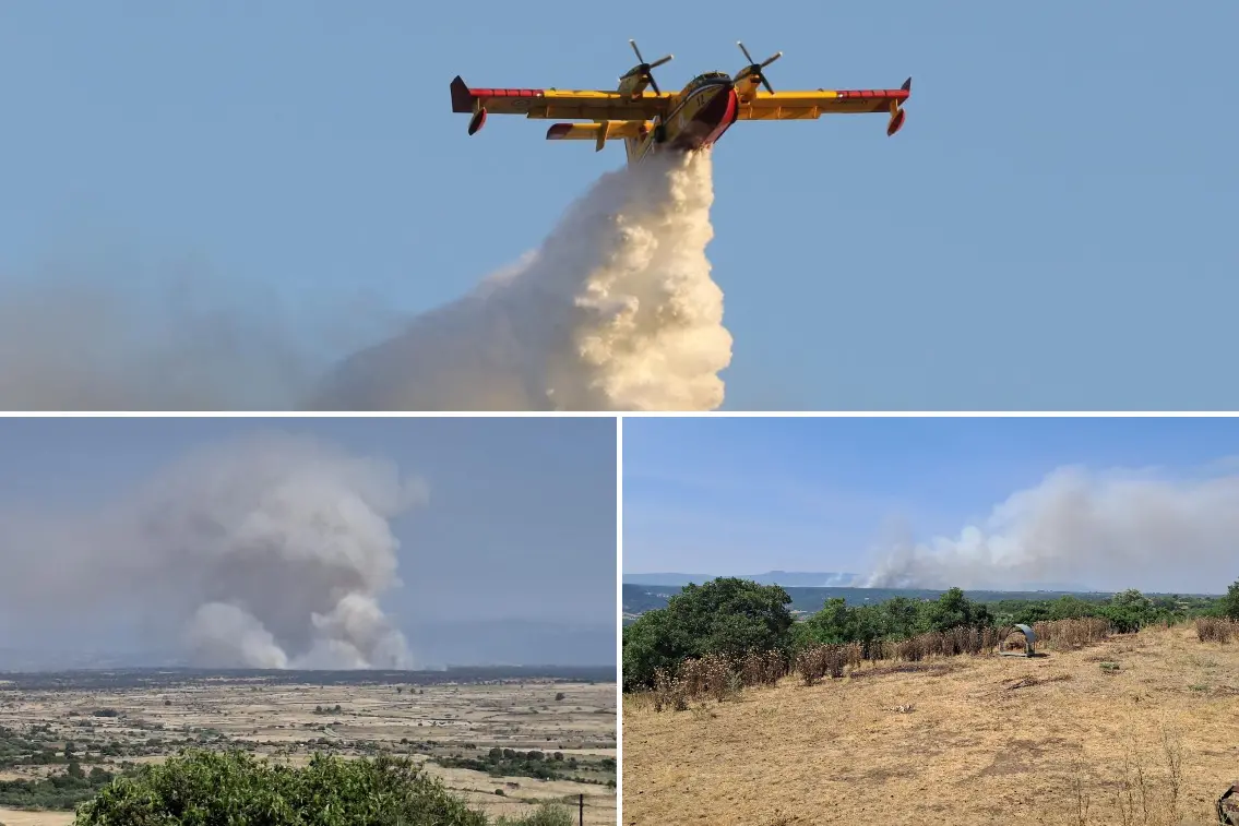 Incendio a Dualchi, arrivano in canadair