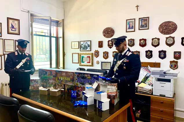 Il materiale sequestrato (foto carabinieri)