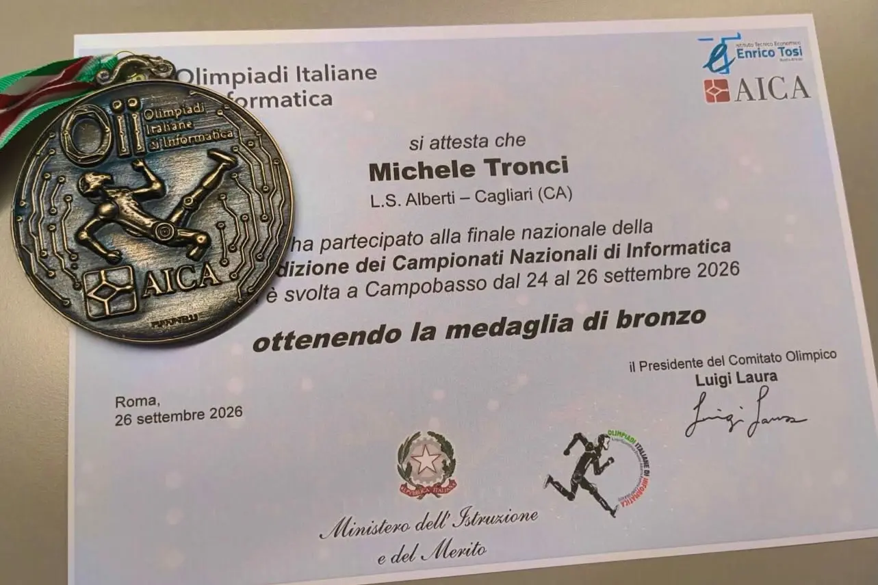 L'attestato di Michele Tronci