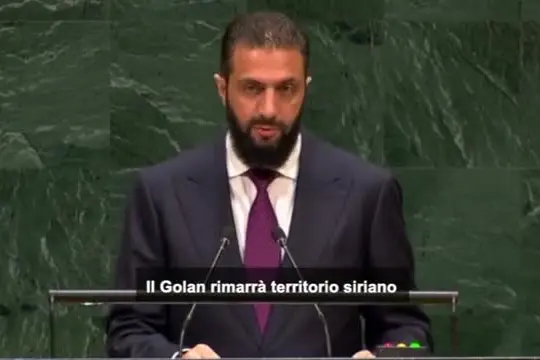 Siria, al-Sharaa all'Onu: il Golan rimarrà territorio siriano