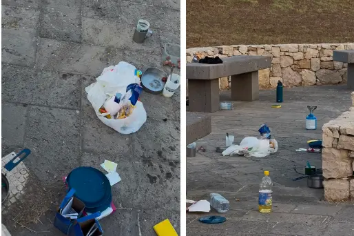 L'area davanti alla pista ciclabile di Porto Torres (foto Pala)