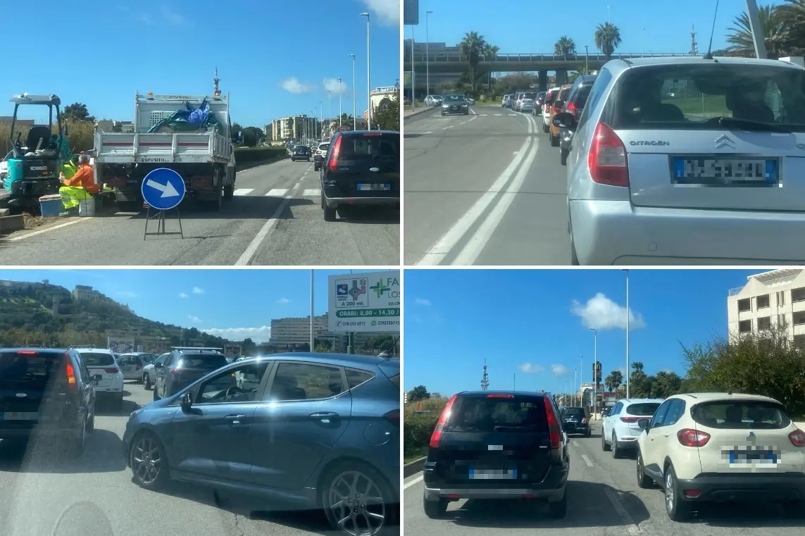 Traffico in tilt in via Peretti (L'Unione Sarda)