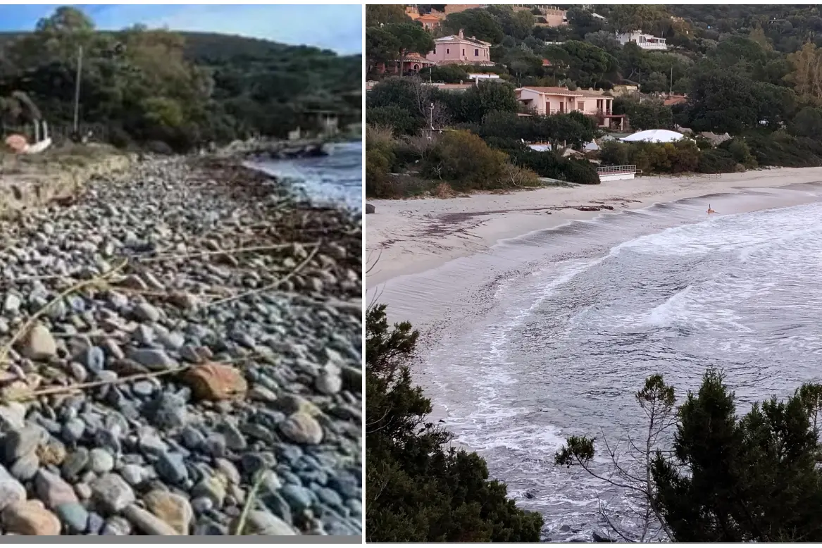 Torre delle Stelle, dopo il ciclone rinasce la spiaggia Genn'e Mari La spiaggia di Genn'e Mari, prima e dopo (foto Serreli)
