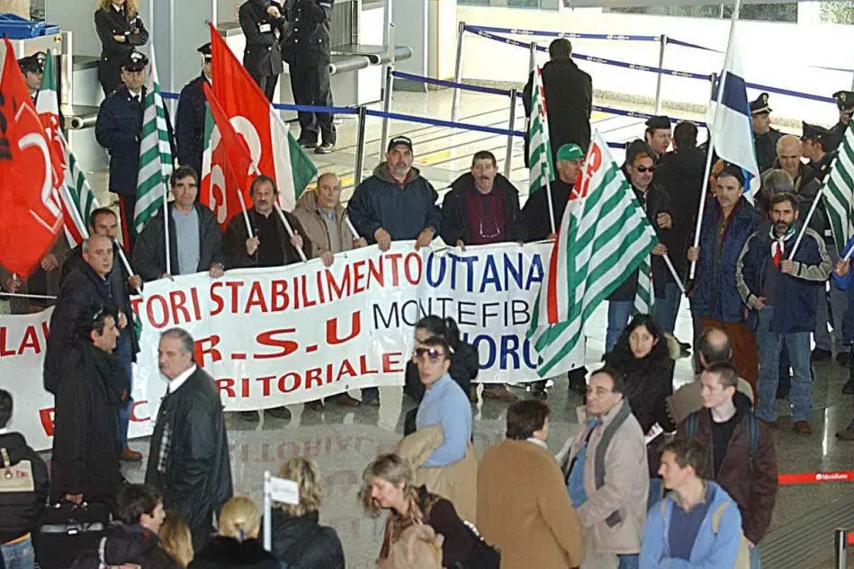 Una manifestazione di ex operai