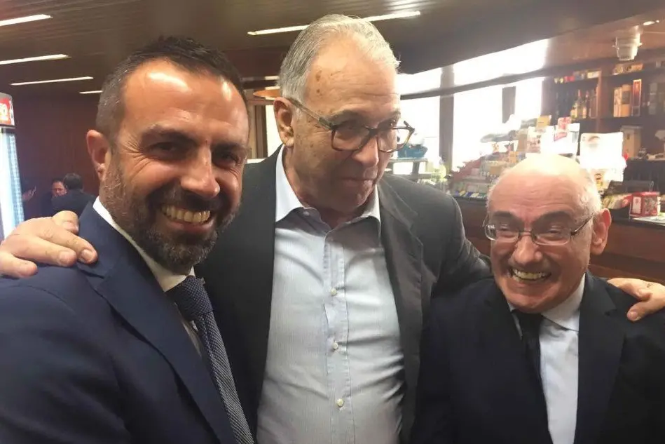 Da sinistra Michele Pais, Giorgio Oppi e Carmelo Porcu (foto L'Unione Sarda - Meloni)