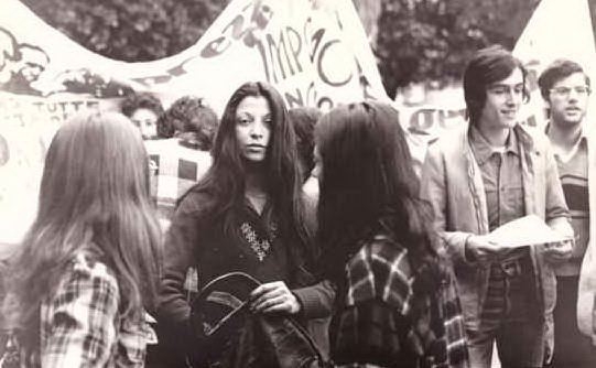 Durante una manifestazione nei primi anni '70