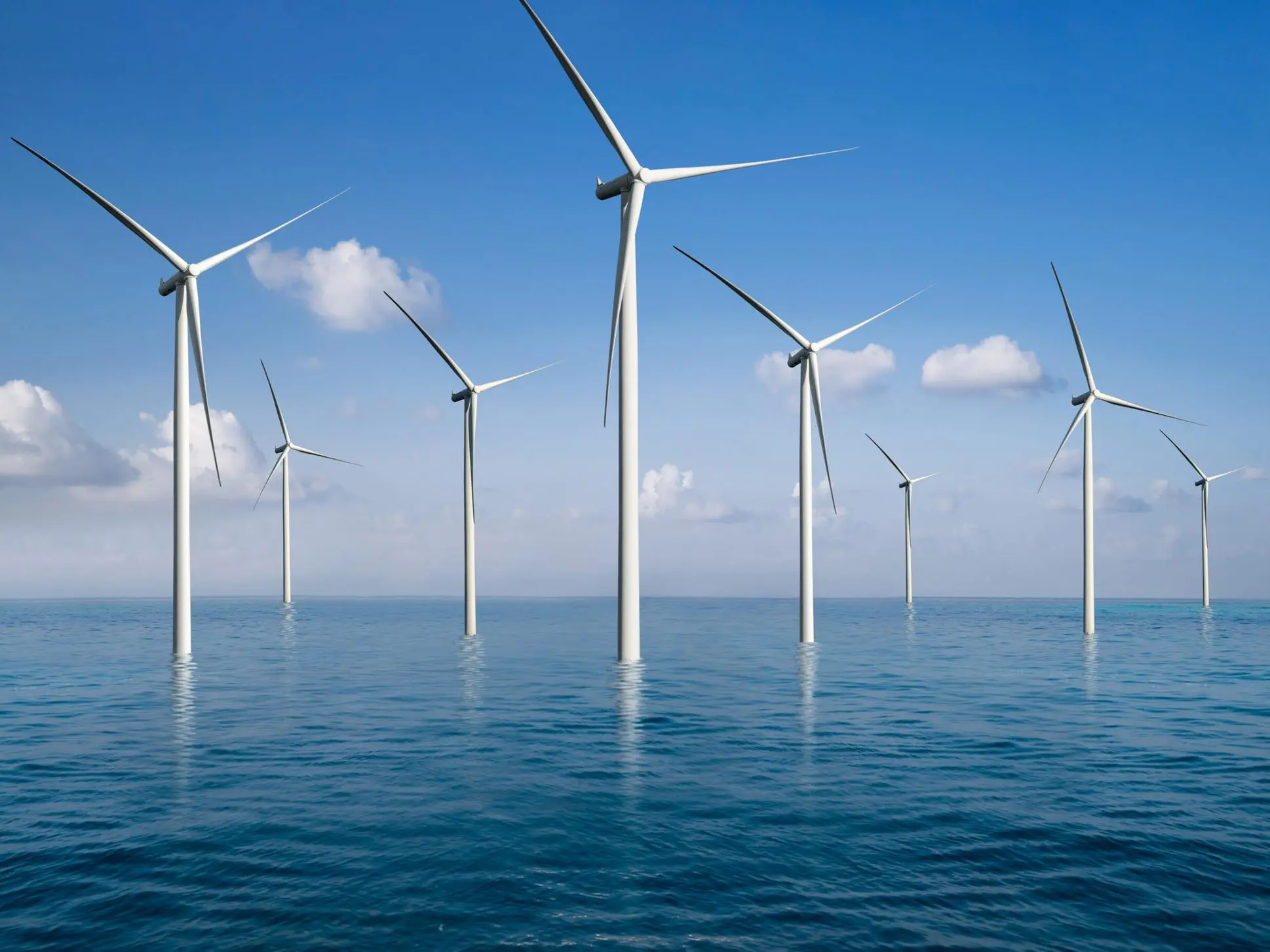 Pale eoliche in mare (Archivio Unione Sarda)