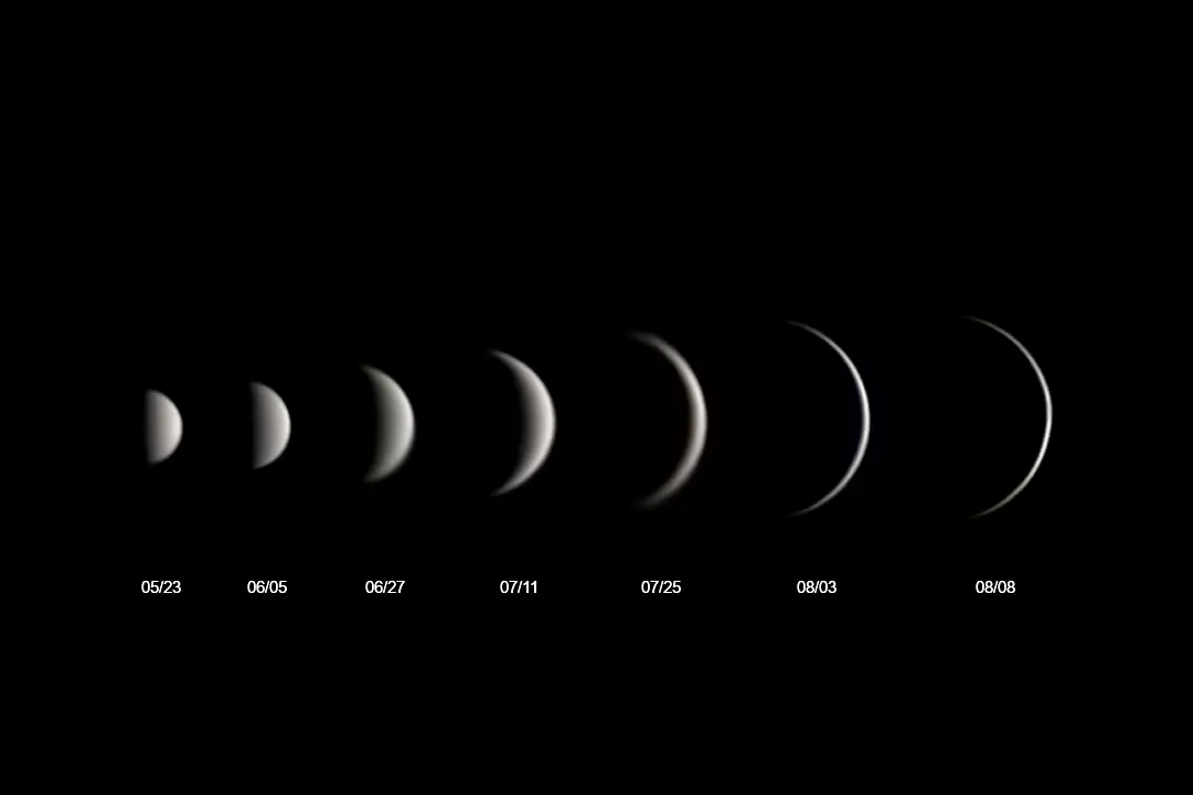 Le Fasi di Venere, foto astronomica del giorno del'astrofotografo Roberto Ortu