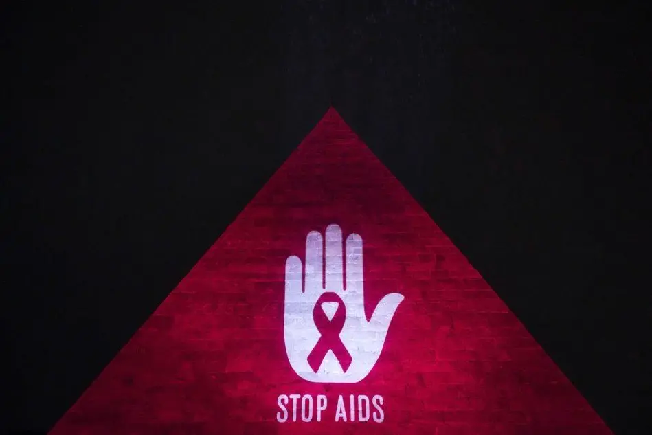 Giornata mondiale per la lotta all'Aids, illuminata a Roma la piramide di Cestia (Ansa)