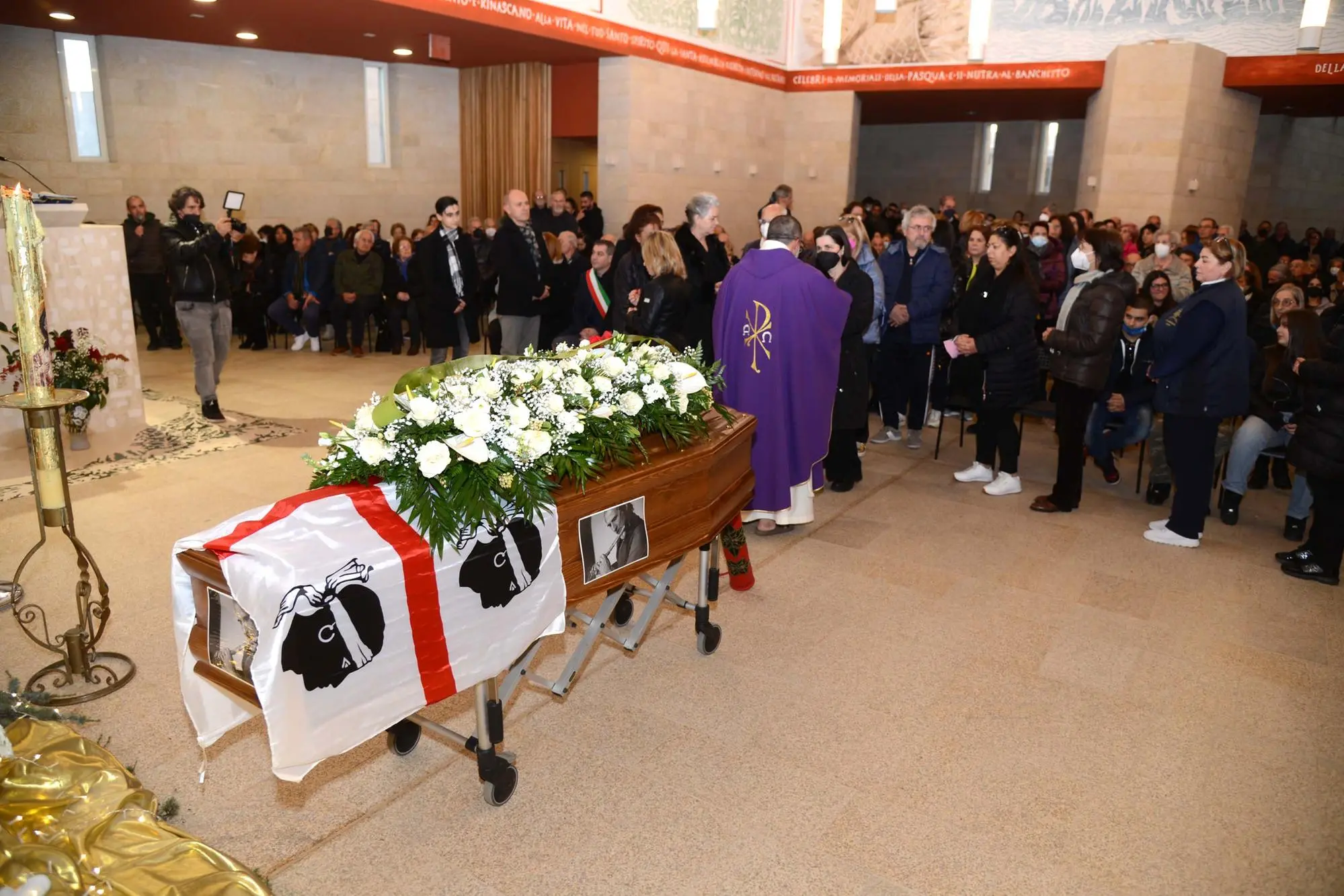 Olbia. 29-12-2022. I funerali di Francesco Pilu nella chiesa di San Ignazio da Laconi. Foto Antonio Satta.