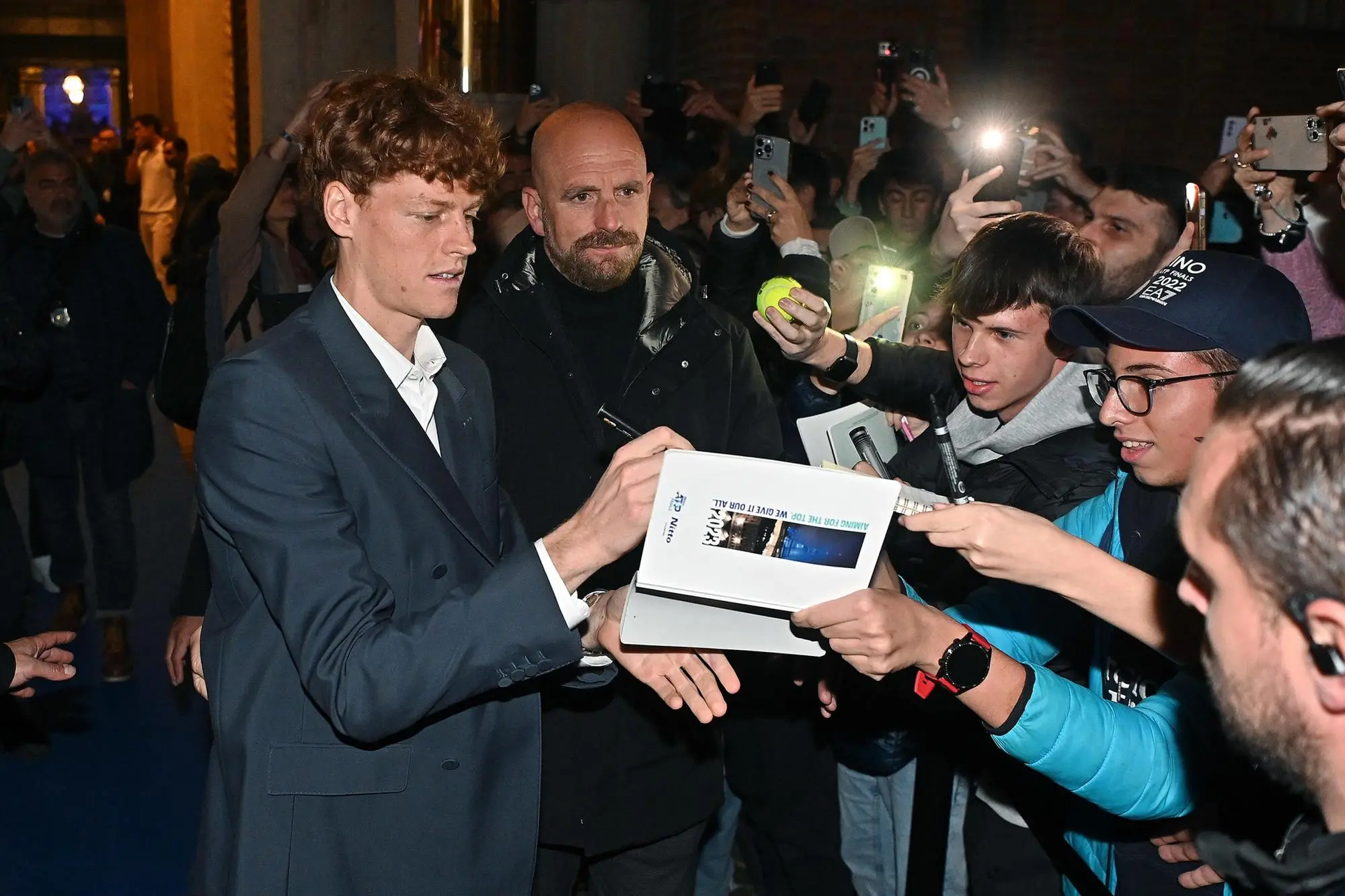 Italian Jannik Sinner during the blue carpet on the occasion of the Nitto ATP Finals 2024 in Turin, 07 November 2024. ANSA/ALESSANDRO DI MARCO