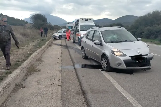 Le auto coinvolte nel tamponamento (foto Ledda)
