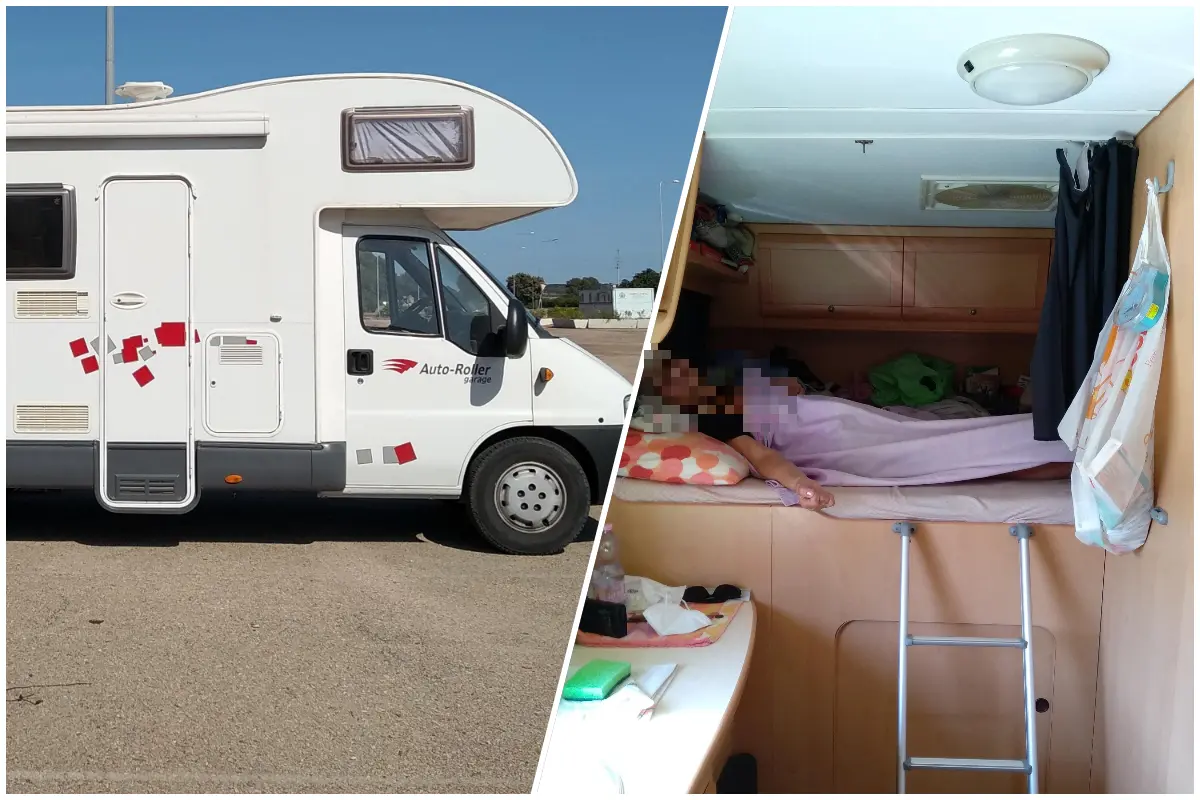 Le foto inviate dal lettore costretto a vivere in un camper a Olbia (immagini concesse)