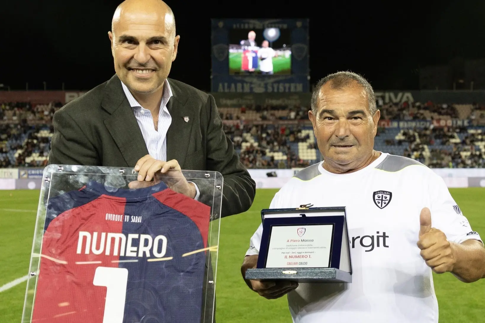 Piero Massa e il presidente del Cagliari, Tommaso Giulini (Foto: Valerio Spano - Cagliari Calcio)