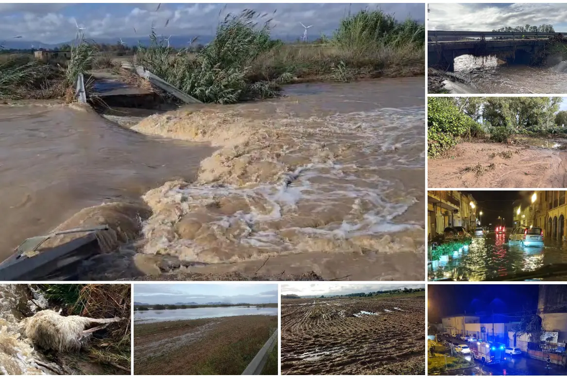 Maltempo nel Sud Sardegna, le drammatiche immagini