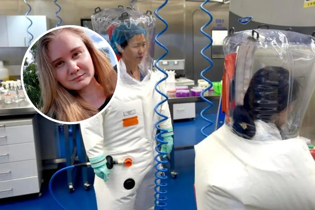 Un laboratorio e, nel tondo, la ricercatrice morta in Siberia (Ansa)