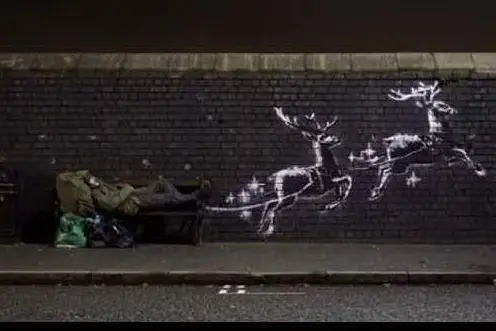 L'installazione di Banksy (foto da frame video)