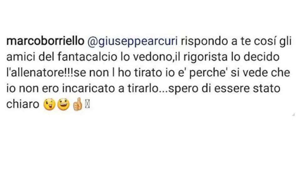 Il post di Borriello