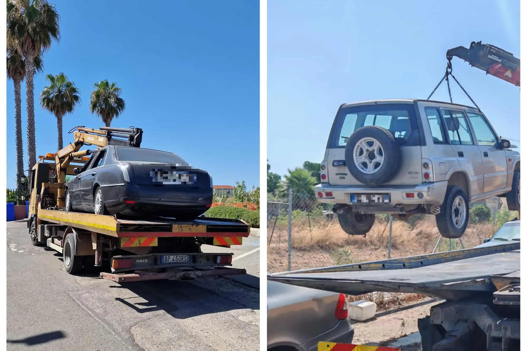 Le auto rimosse a Quartucciu