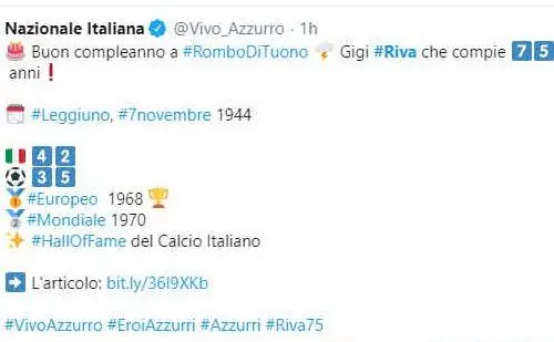 Gli auguri della Nazionale Italiana