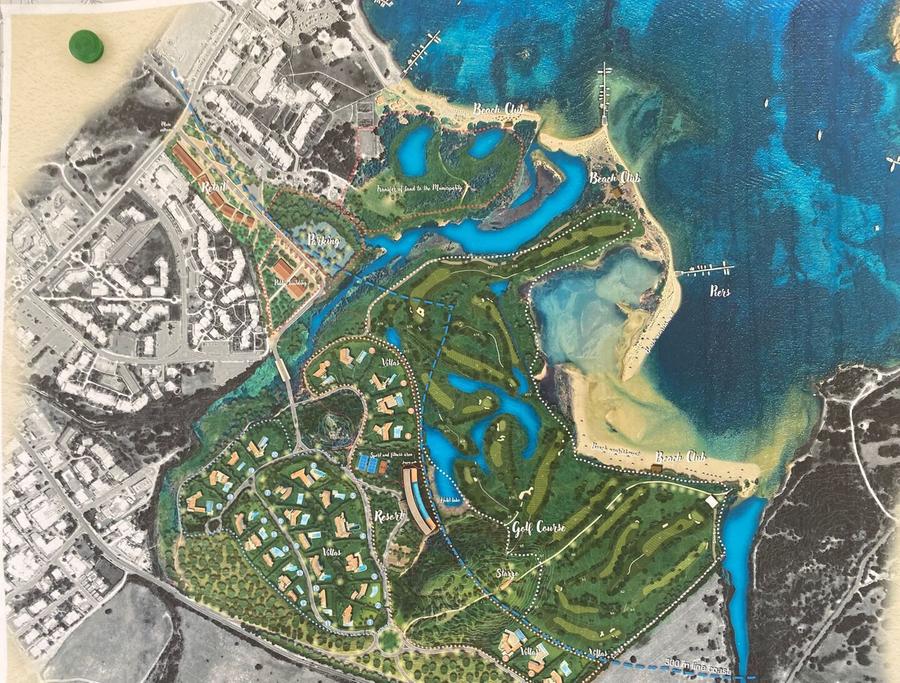 Master plan con ville e campo da golf