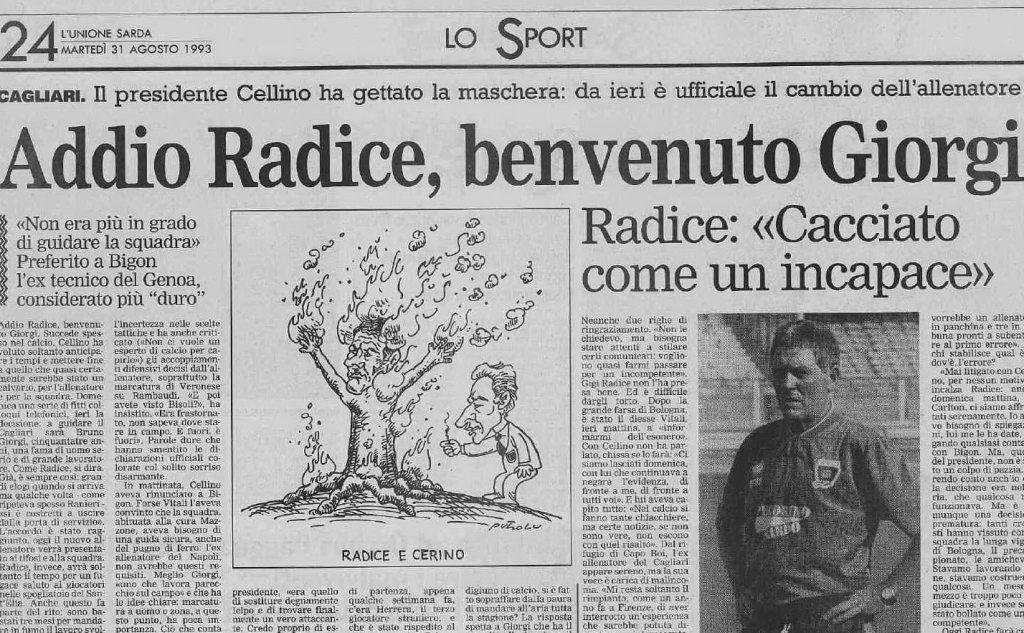 L'addio tra Radice e il Cagliari è turbolento