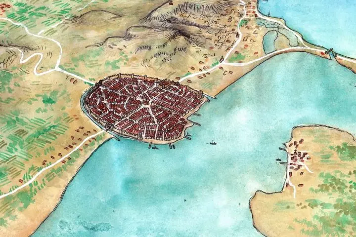 Un'immagine di Santa Igia dalle antiche mappe