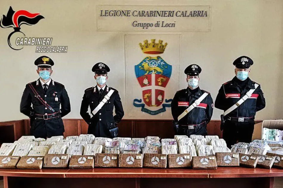 La drofa posta sotto sequestro (foto carabinieri di Reggio Calabria)