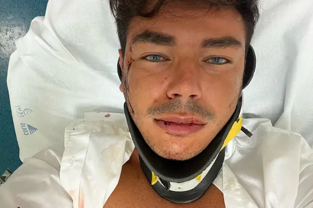 Gino Leonardo Mascia sul letto del pronto soccorso
