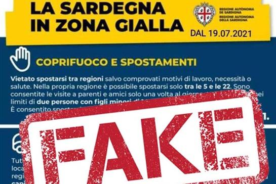Il manifesto fake che danneggia l’Isola: “Sardegna gialla da lunedì”